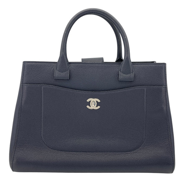 シャネル CHANEL ネオエクゼクティブトート A69930 23番台 ネイビー SV金具 キャビアスキン レディース トートバッグ