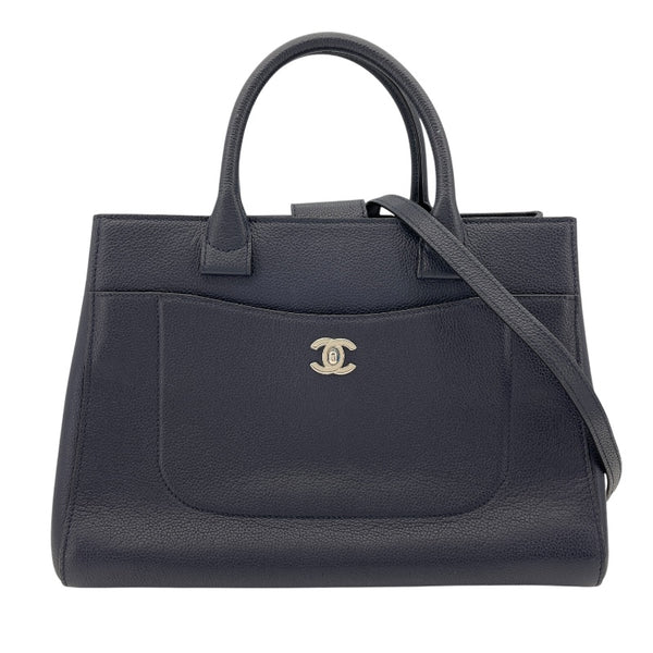 シャネル CHANEL ネオエクゼクティブトート A69930 23番台 ネイビー SV金具 キャビアスキン レディース トートバッグ