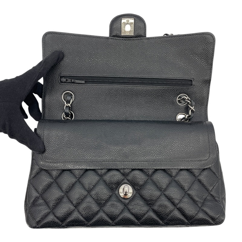 シャネル CHANEL マトラッセ25 A01112 25番台 ブラック SV金具 キャビアスキン レディース ショルダーバッグ