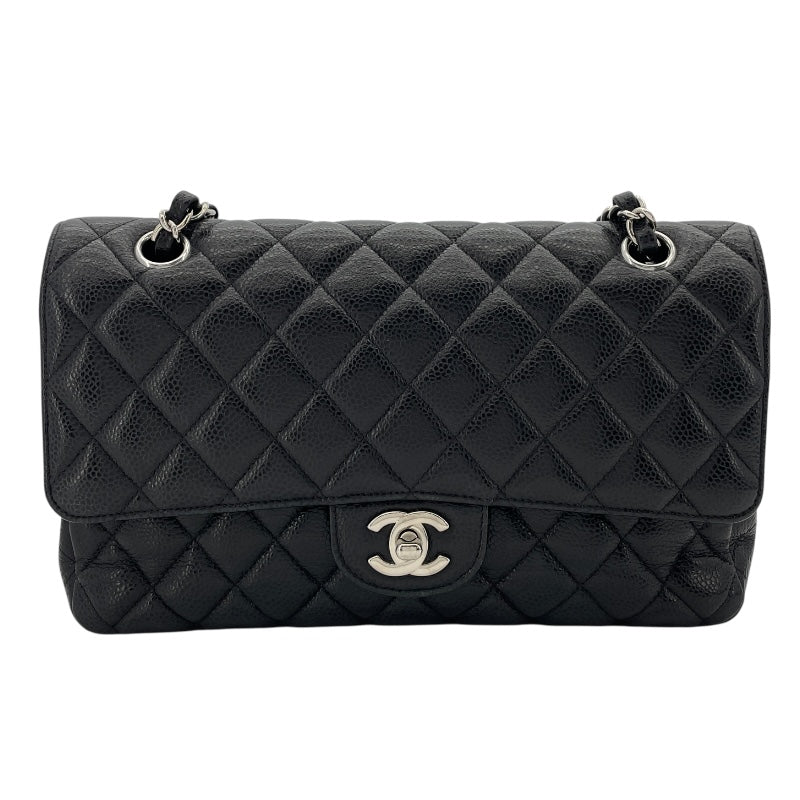 シャネル CHANEL マトラッセ25 A01112 25番台 ブラック SV金具 キャビアスキン レディース ショルダーバッグ