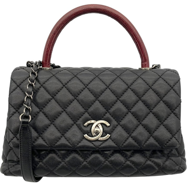 シャネル CHANEL ココハンドル29 A92991 ブラック SV金具 キャビアスキン・パイソン レディース ショルダーバッグ