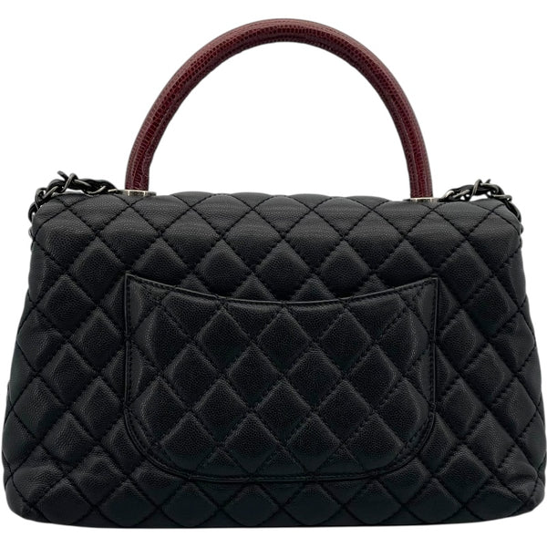 シャネル CHANEL ココハンドル29 A92991 ブラック SV金具 キャビアスキン・パイソン レディース ショルダーバッグ