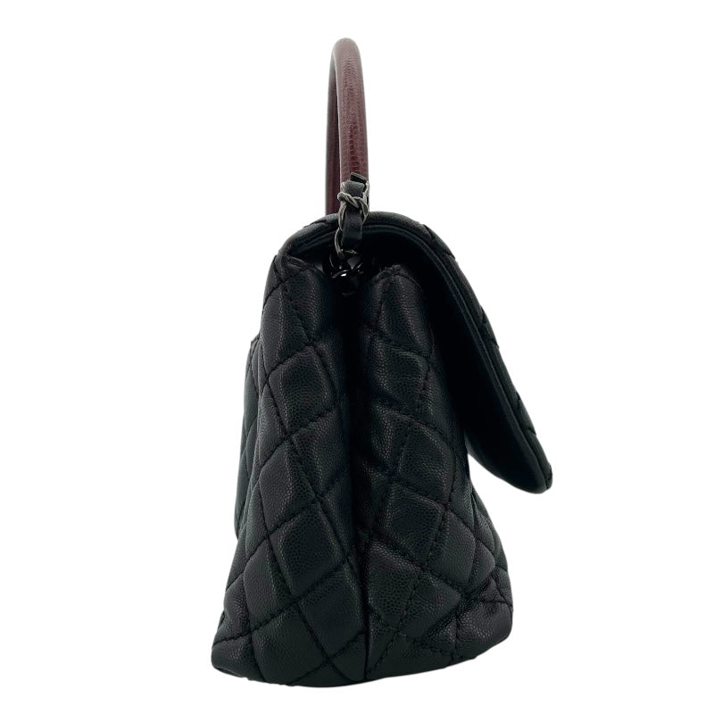 シャネル CHANEL ココハンドル29 A92991 ブラック SV金具 キャビアスキン・パイソン レディース ショルダーバッグ
