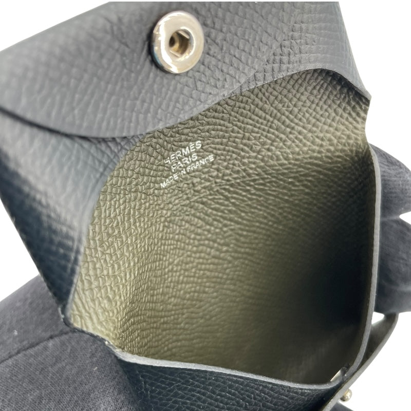エルメス HERMES バスティア ヴェルソ Y刻 ブラック/ヴェールグリス SV金具 エプソン ユニセックス コインケース