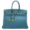 エルメス HERMES バーキン35 □N刻印　(2010年製) ブルージーン　ゴールド金具 トゴ レディース ハンドバッグ