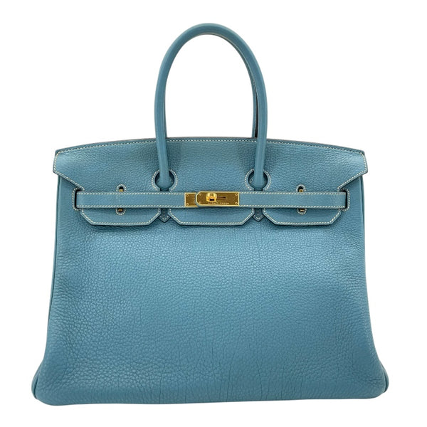 エルメス HERMES バーキン35 □N刻印　(2010年製) ブルージーン　ゴールド金具 トゴ レディース ハンドバッグ