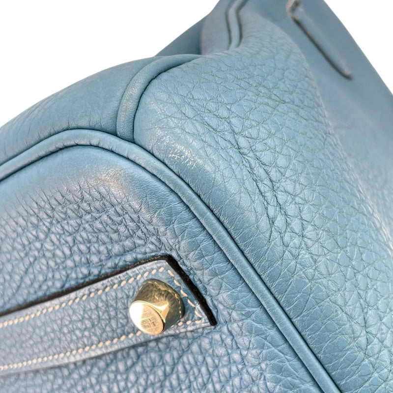 エルメス HERMES バーキン35 □N刻印　(2010年製) ブルージーン　ゴールド金具 トゴ レディース ハンドバッグ