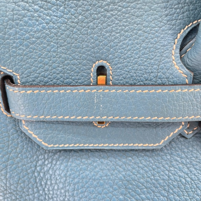 エルメス HERMES バーキン35 □N刻印　(2010年製) ブルージーン　ゴールド金具 トゴ レディース ハンドバッグ