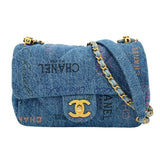 シャネル CHANEL チェーンショルダーバッグ AS3134 ブルー GD金具 デニム レディース ショルダーバッグ