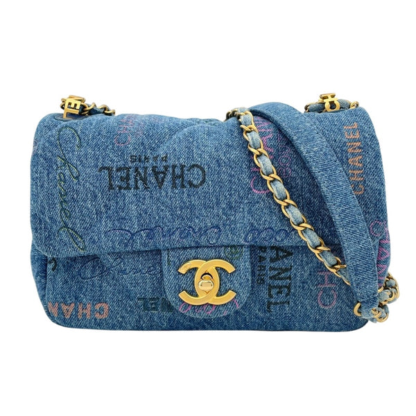 シャネル CHANEL チェーンショルダーバッグ AS3134 ブルー GD金具 デニム レディース ショルダーバッグ