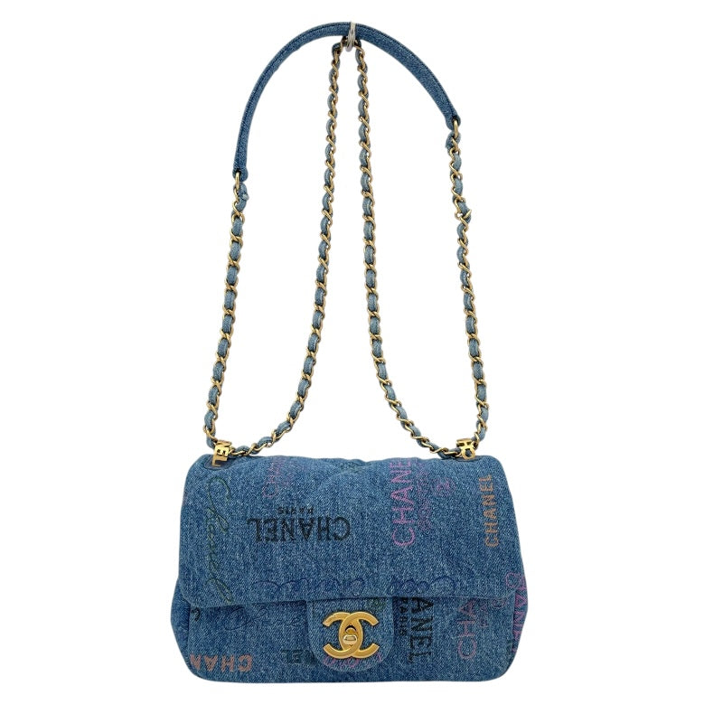 シャネル CHANEL チェーンショルダーバッグ AS3134 ブルー GD金具 デニム レディース ショルダーバッグ