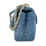 シャネル CHANEL チェーンショルダーバッグ AS3134 ブルー GD金具 デニム レディース ショルダーバッグ