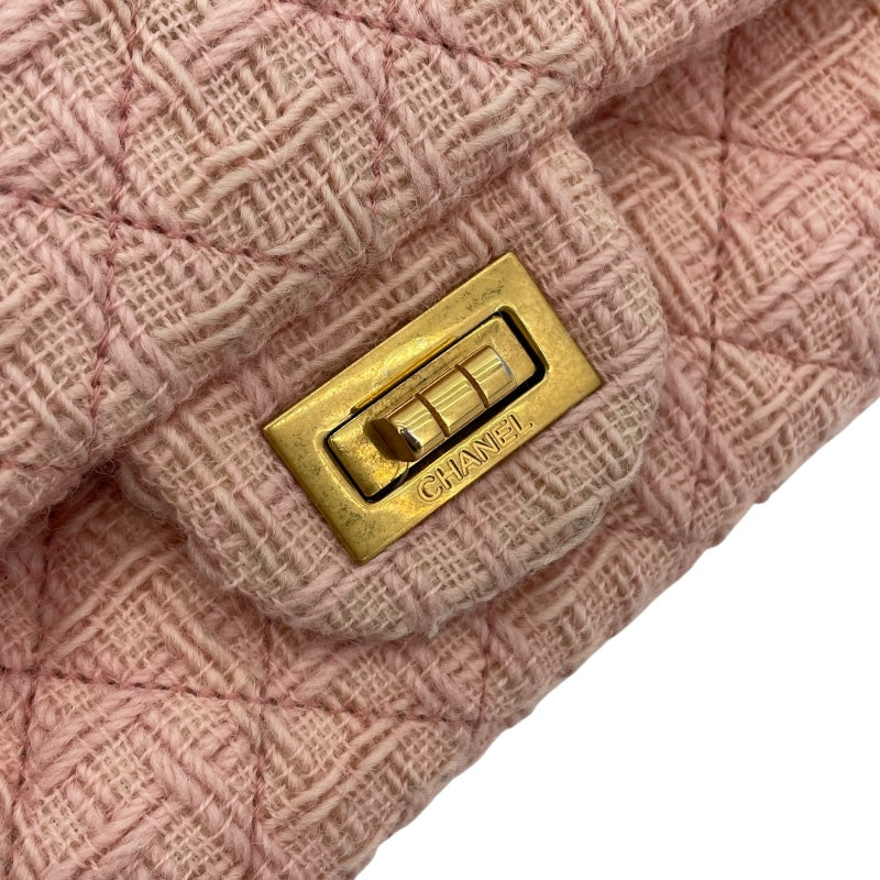 シャネル CHANEL 2.55 フラップバッグ A37586 23番台 ピンク GD金具 ツイード レディース ショルダーバッグ