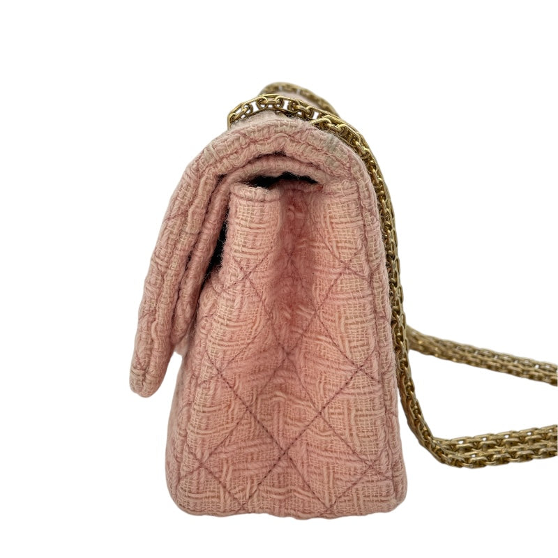 シャネル CHANEL 2.55 フラップバッグ A37586 23番台 ピンク GD金具 ツイード レディース ショルダーバッグ