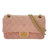 シャネル CHANEL 2.55 フラップバッグ A37586 23番台 ピンク GD金具 ツイード レディース ショルダーバッグ