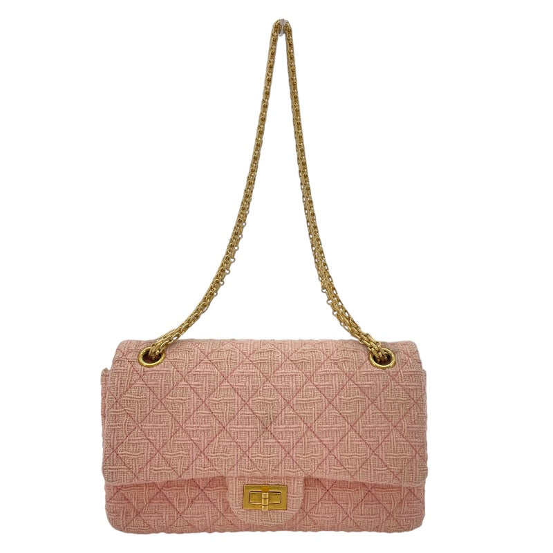 シャネル CHANEL 2.55 フラップバッグ A37586 23番台 ピンク GD金具 ツイード レディース ショルダーバッグ