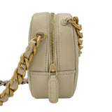 シャネル CHANEL CHANEL19 ラウンドクラッチ AP1945 30番台 ホワイト GDxSV金具 ラム レディース ショルダーバッグ