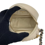 シャネル CHANEL CHANEL19 ラウンドクラッチ AP1945 30番台 ホワイト GDxSV金具 ラム レディース ショルダーバッグ