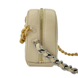 シャネル CHANEL CHANEL19 ラウンドクラッチ AP1945 30番台 ホワイト GDxSV金具 ラム レディース ショルダーバッグ