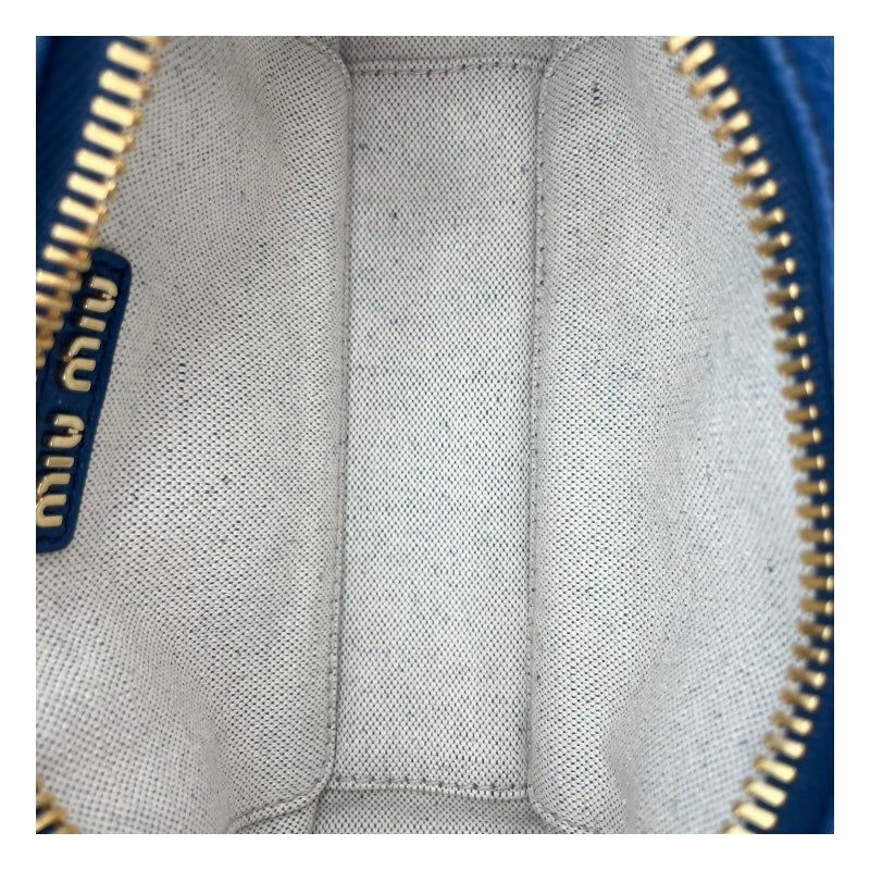 ミュウミュウ miu miu アルカディ 5BB123 ブルー レザー レディース ハンドバッグ