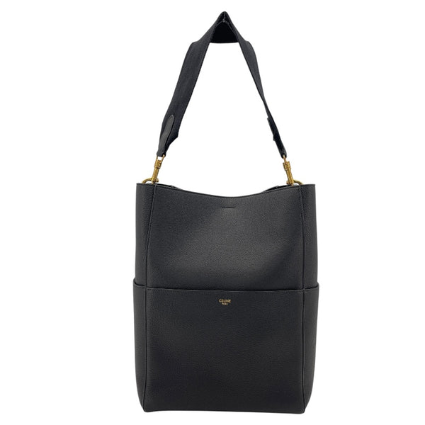 セリーヌ CELINE サングル バケット ミディアム 189593A ブラック GD金具 レザー ユニセックス ショルダーバッグ