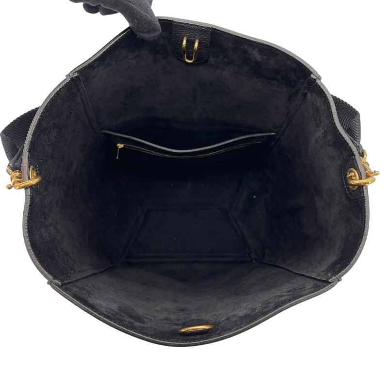 セリーヌ CELINE サングル バケット ミディアム 189593A ブラック GD金具 レザー ユニセックス ショルダーバッグ