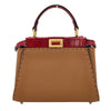 フェンディ FENDI ミニピーカブー セレリア 8BN244 ブラウン レザー レディース ハンドバッグ