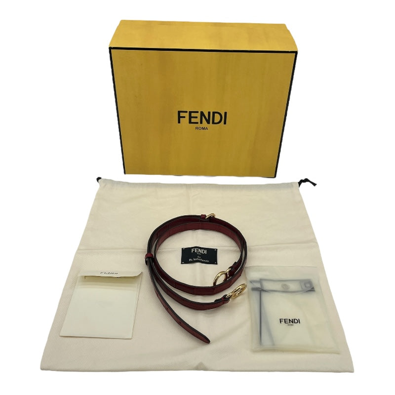 フェンディ FENDI ミニピーカブー セレリア 8BN244 ブラウン レザー レディース ハンドバッグ