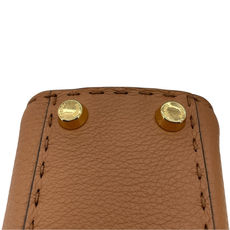 フェンディ FENDI ミニピーカブー セレリア 8BN244 ブラウン レザー レディース ハンドバッグ