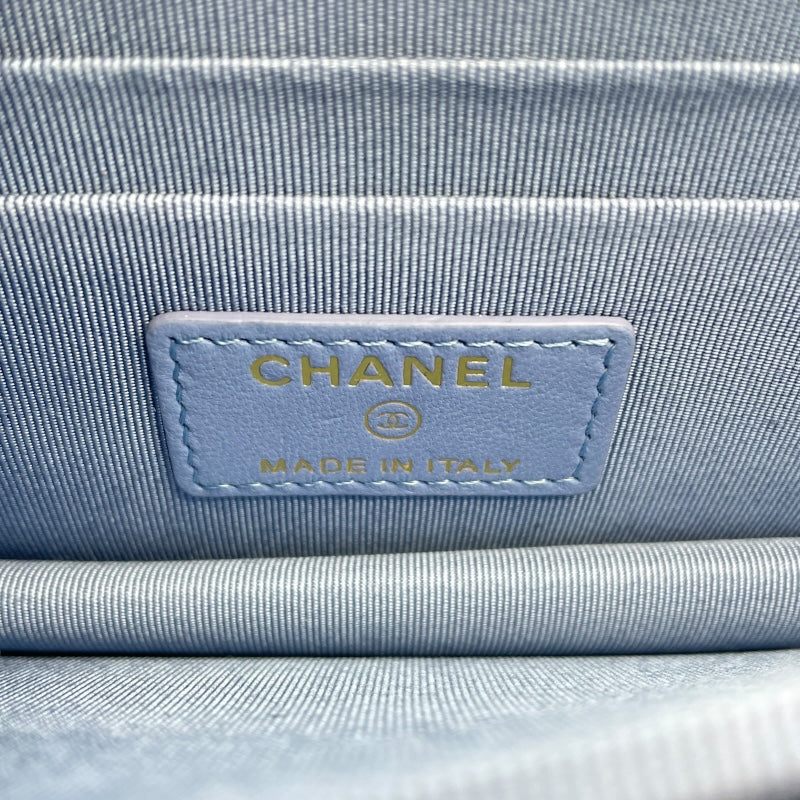 シャネル CHANEL マトラッセチェーンウォレット AP0250 30番台 ライトブルー GD金具 ラム レディース ウォレットチェーン