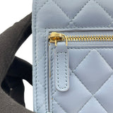 シャネル CHANEL マトラッセチェーンウォレット AP0250 30番台 ライトブルー GD金具 ラム レディース ウォレットチェーン