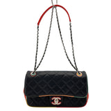 シャネル CHANEL マトラッセ チェーンショルダー A93691 23番台 ブラックxマルチ　シルバー金具 ラム レディース ショルダーバッグ