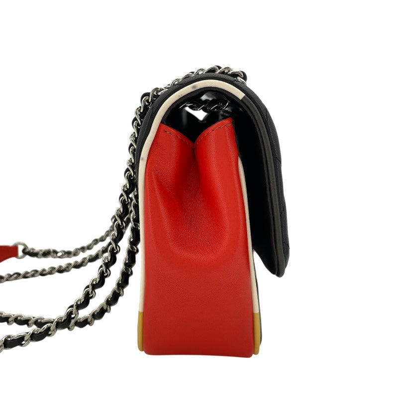 シャネル CHANEL マトラッセ チェーンショルダー A93691 23番台 ブラックxマルチ　シルバー金具 ラム レディース ショルダーバッグ