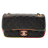 シャネル CHANEL マトラッセ チェーンショルダー A93691 23番台 ブラックxマルチ　シルバー金具 ラム レディース ショルダーバッグ