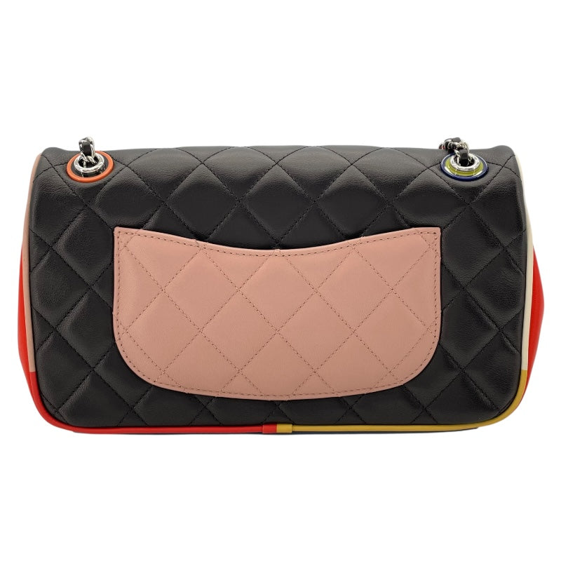 シャネル CHANEL マトラッセ チェーンショルダー A93691 23番台 ブラックxマルチ　シルバー金具 ラム レディース ショルダーバッグ