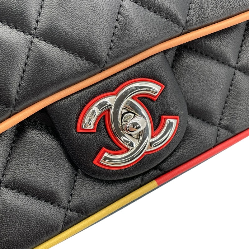 シャネル CHANEL マトラッセ チェーンショルダー A93691 23番台 ブラックxマルチ　シルバー金具 ラム レディース ショルダーバッグ