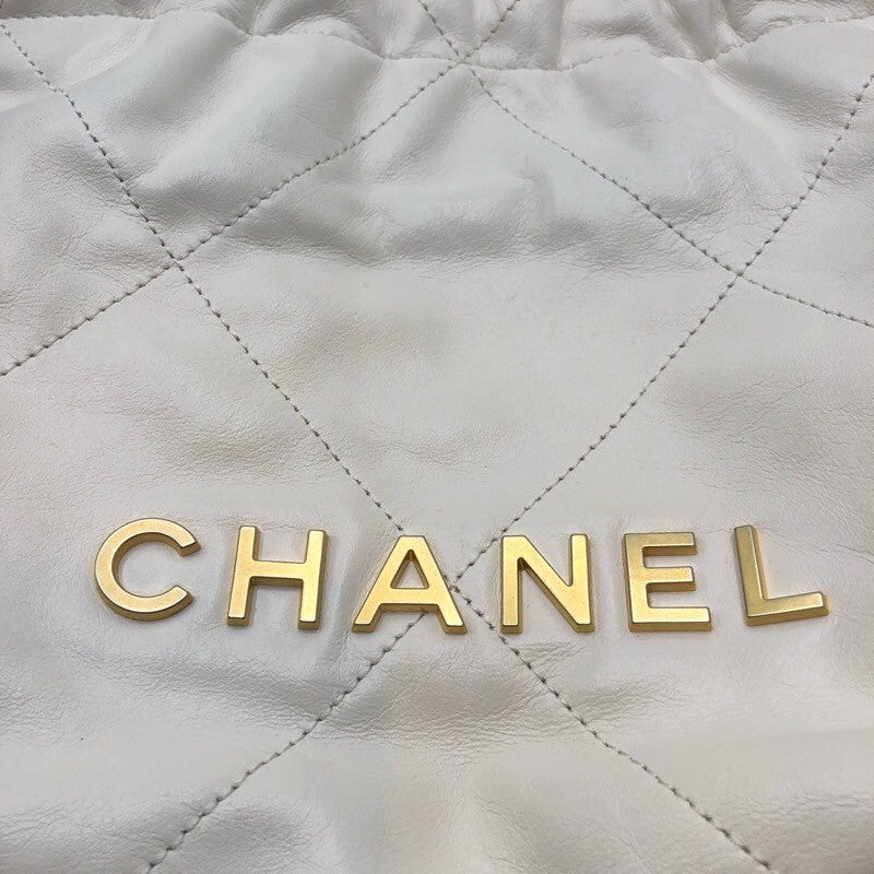 シャネル CHANEL CHANEL22 ミニ AS3980 ホワイト GD金具 カーフスキン レディース ショルダーバッグ