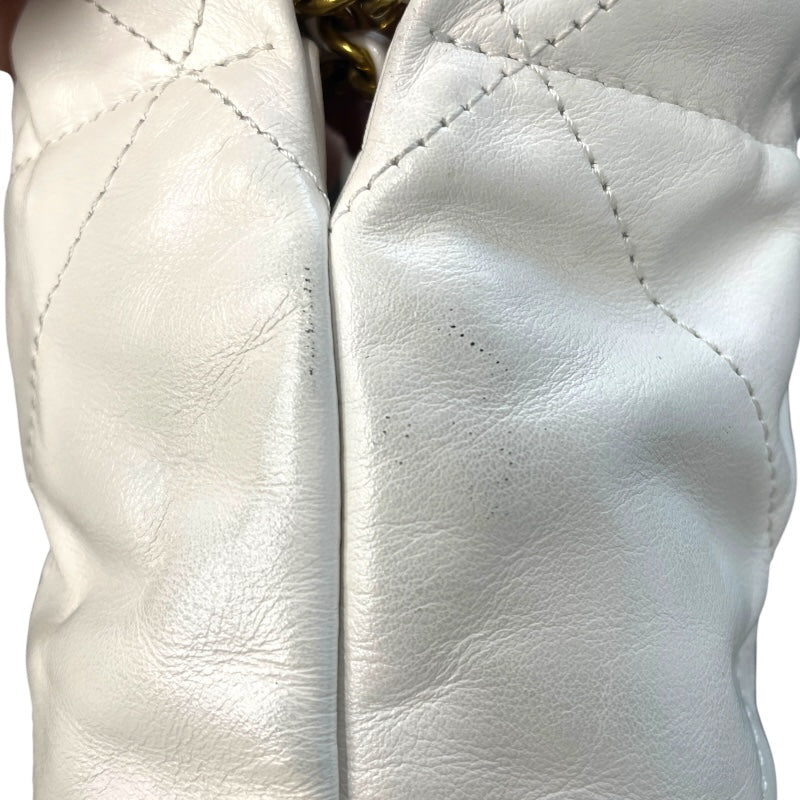 シャネル CHANEL CHANEL22 ミニ AS3980 ホワイト GD金具 カーフスキン レディース ショルダーバッグ