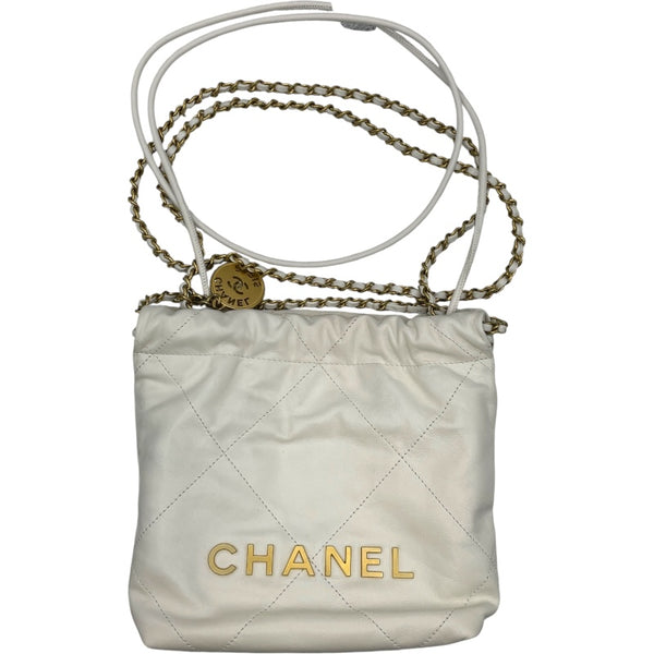 シャネル CHANEL CHANEL22 ミニ AS3980 ホワイト GD金具 カーフスキン レディース ショルダーバッグ