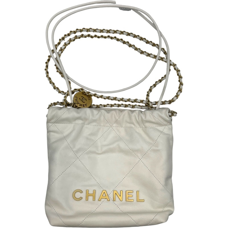 シャネル CHANEL CHANEL22 ミニ AS3980 ホワイト GD金具 カーフスキン レディース ショルダーバッグ