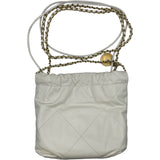 シャネル CHANEL CHANEL22 ミニ AS3980 ホワイト GD金具 カーフスキン レディース ショルダーバッグ