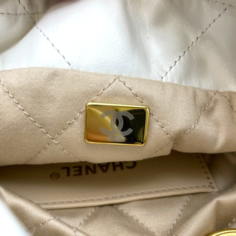 シャネル CHANEL CHANEL22 ミニ AS3980 ホワイト GD金具 カーフスキン レディース ショルダーバッグ