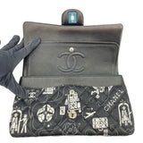シャネル CHANEL マトラッセ25 アイコンプリント AO1112 ブラック SV金具 サテン レディース ショルダーバッグ