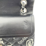 シャネル CHANEL マトラッセ25 アイコンプリント AO1112 ブラック SV金具 サテン レディース ショルダーバッグ