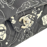シャネル CHANEL マトラッセ25 アイコンプリント AO1112 ブラック SV金具 サテン レディース ショルダーバッグ