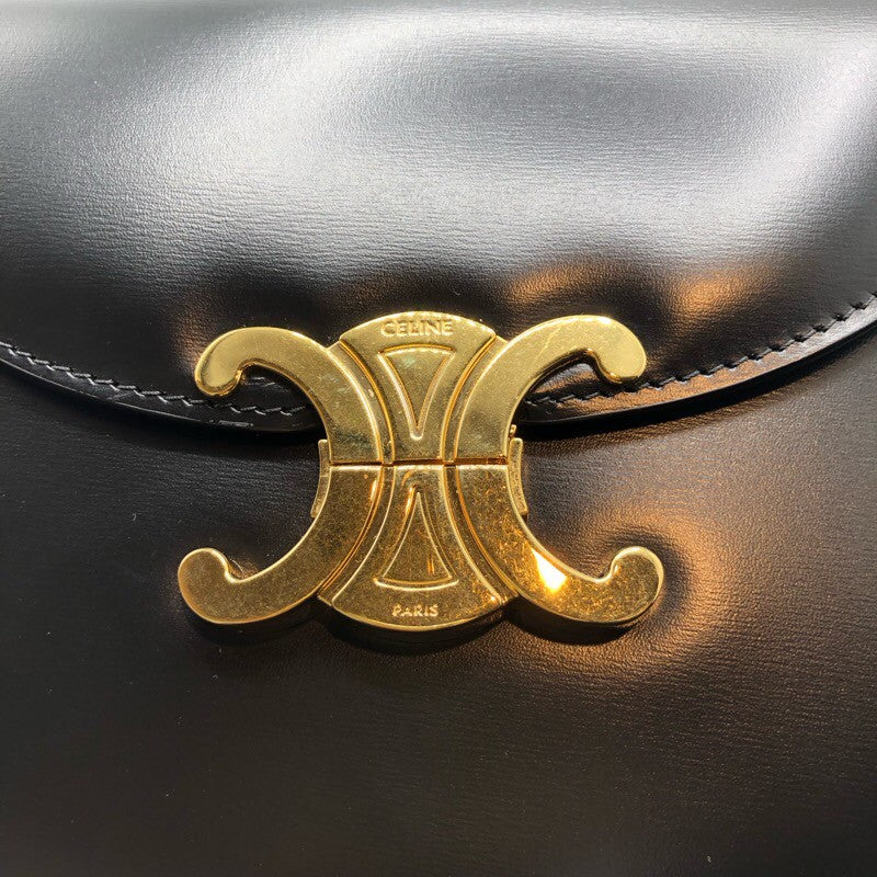 セリーヌ CELINE トリオンフ チェーン ブザス クレア ブラック GD金具 シャイニーカーフ レディース ショルダーバッグ