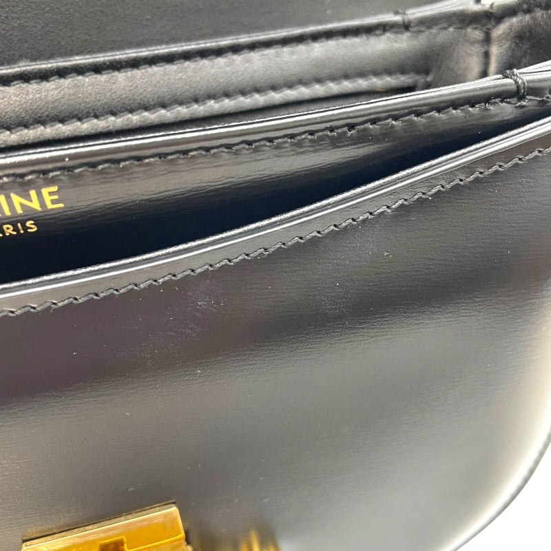 セリーヌ CELINE トリオンフ チェーン ブザス クレア ブラック GD金具 シャイニーカーフ レディース ショルダーバッグ