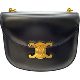 セリーヌ CELINE トリオンフ チェーン ブザス クレア ブラック GD金具 シャイニーカーフ レディース ショルダーバッグ