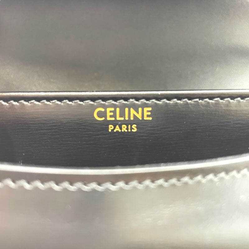 セリーヌ CELINE トリオンフ チェーン ブザス クレア ブラック GD金具 シャイニーカーフ レディース ショルダーバッグ