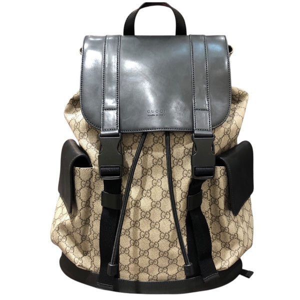 グッチ GUCCI GGスプリーム バックパック 450958 ベージュ×ブラック GGスプリームキャンバス/レザー メンズ リュック・デイパック